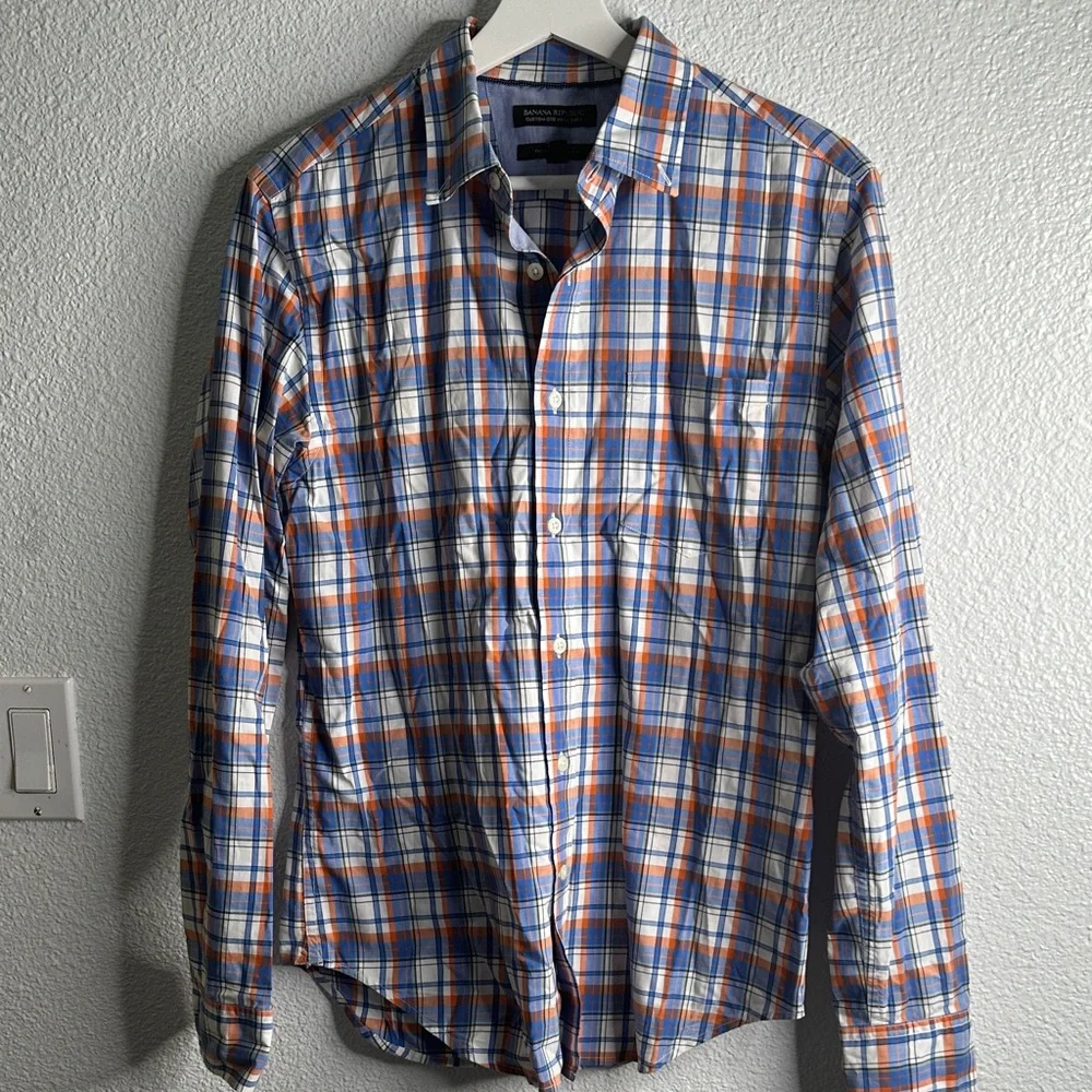 Banana Republic Multicolor Plaid Button Down Shirt size small